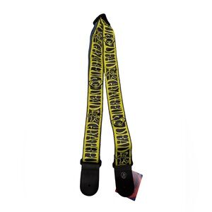New D’Addario Grateful Dead Woven Guitar Strap Dancing Bears, Yellow/Navy
